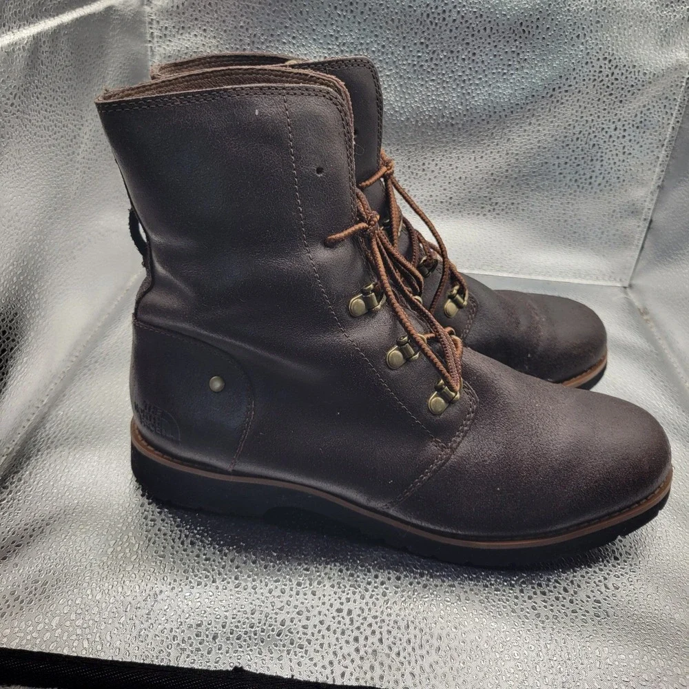 The North Face Womens US 8 EU 39 Ballard Lace II Brown Leather Boots Distressed